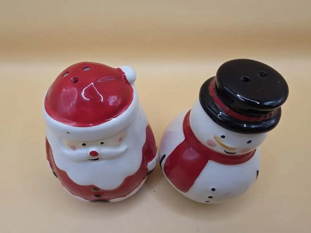 Jolly Santa & Snowman Christmas Salt and Pepper Shakers